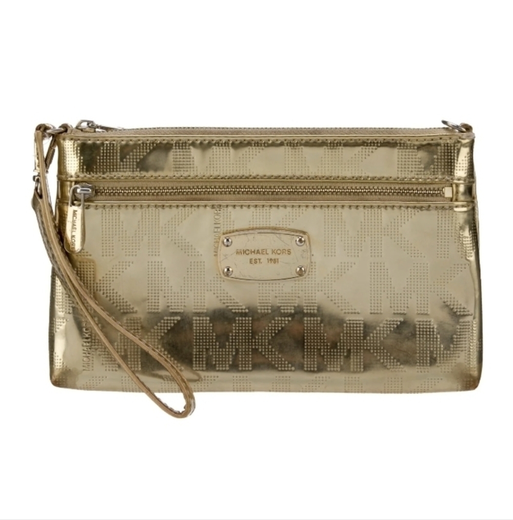 Michael Kors Patten Leather Gold Wristlet